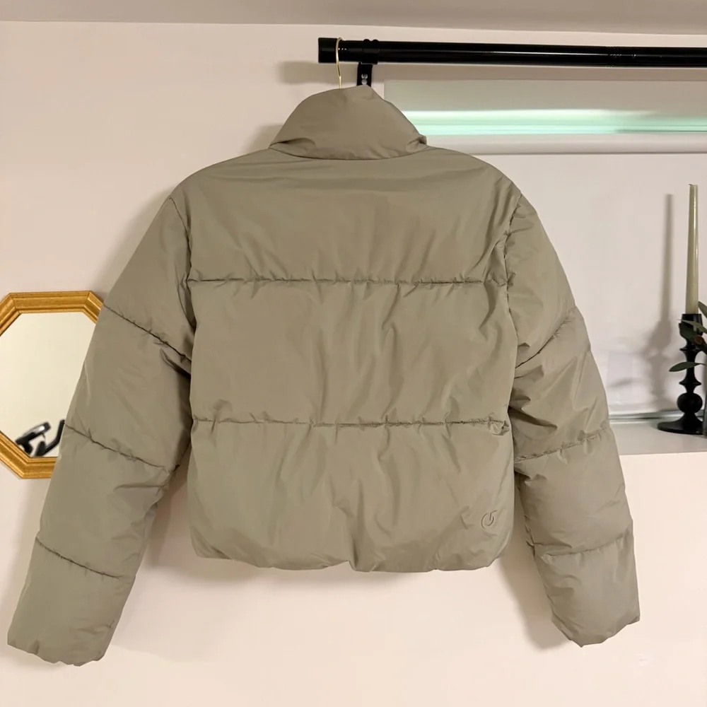 Garage Cropped Puffer Jacket in Sage - Picture 5 of 12
